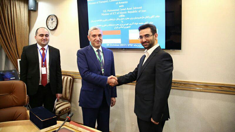 دیدار مهندس آذری جهرمی با وزیر حمل و نقل ، ارتباطات و فناوری اطلاعات ارمنستان